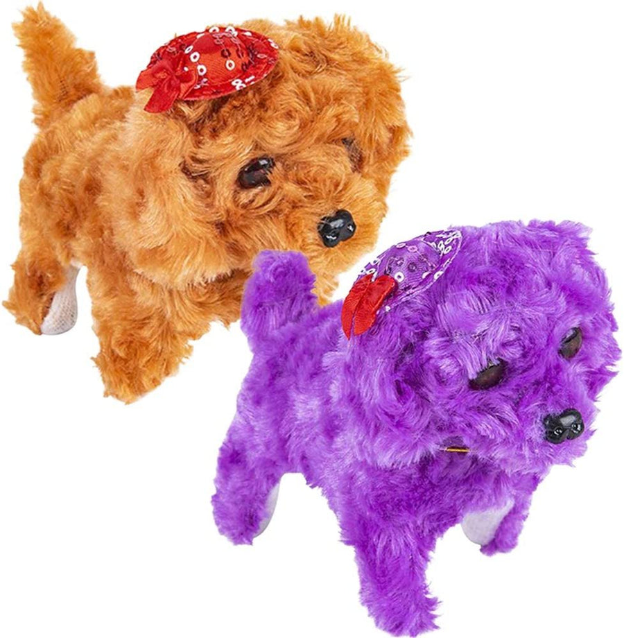 ArtCreativity Barking Puppy Toy for Kids, Set of 2, Battery Operated Toy Dogs with Walking, Squeaking, and Light Up Effects, Cute Fuzzy Design, Unique Birthday Gifts for Boys and Girls