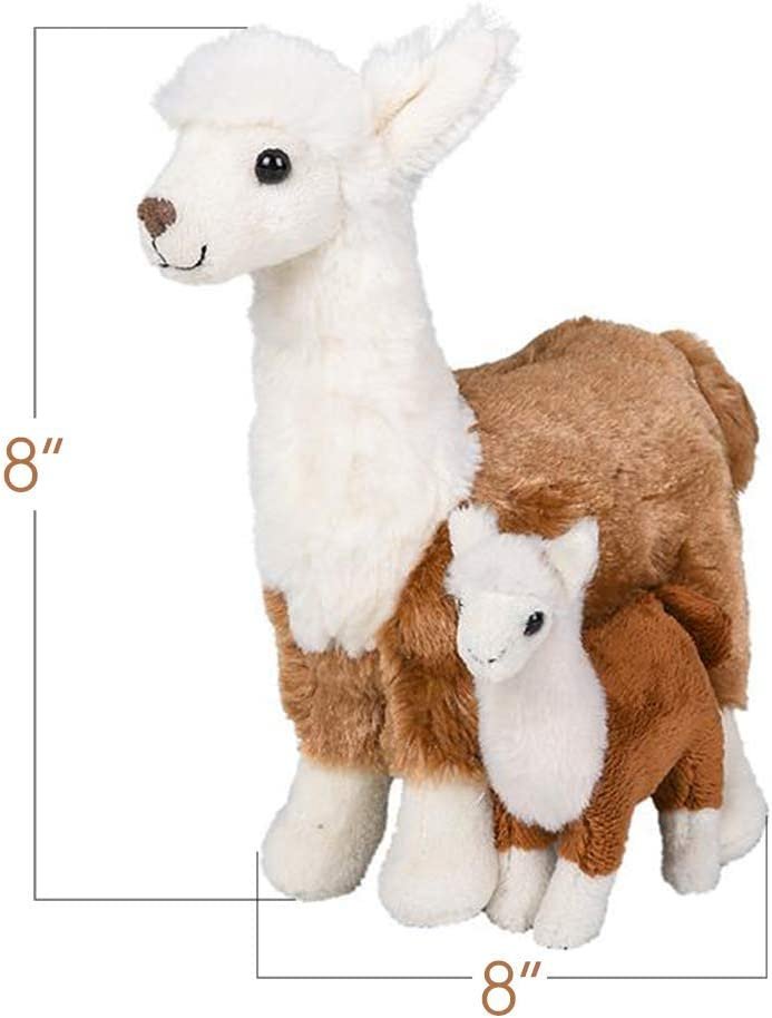 Llama Stuffed Toy, 1 PC, Soft Mom and Baby Llama Plush Toy for Kids, Cute Home and Nursery Animal Decorations, Zoo Party Prop, Best Birthday Gift Idea, 8"es Tall