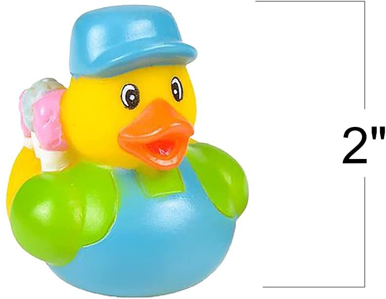 Carnival Rubber Duckies for Kids, Pack of 12 Cute Duck Bathtub Pool Toys, Fun Carnival Supplies, Birthday Party Favors for Boys and Girls