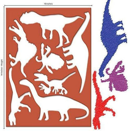 Karty Large Dinosaur Stencils for Kids Extra Thick Includes 20 Large Dinosaur Shapes with Pictures and Info About Each Dinosaur Most Durable Animal Stencils Available for Arts & Crafts