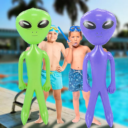 ArtCreativity Giant Alien Inflates - Set of 3 - 48 Inch Jumbo Blow Up Alien Party Decorations in Green, Purple, and Blue - Alien Themed Party Supplies - Easy to Inflate Outer Space Party Decorations