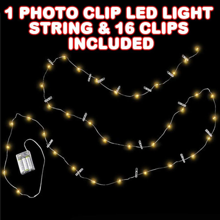 Photo Clip LED Light String, 48"es Long, Decorative Fairy LED Lights for Kids and Adults, Enchanting Wedding, Party, and Bedroom Décor, for Hanging Photos, Artwork, and Memorabilia