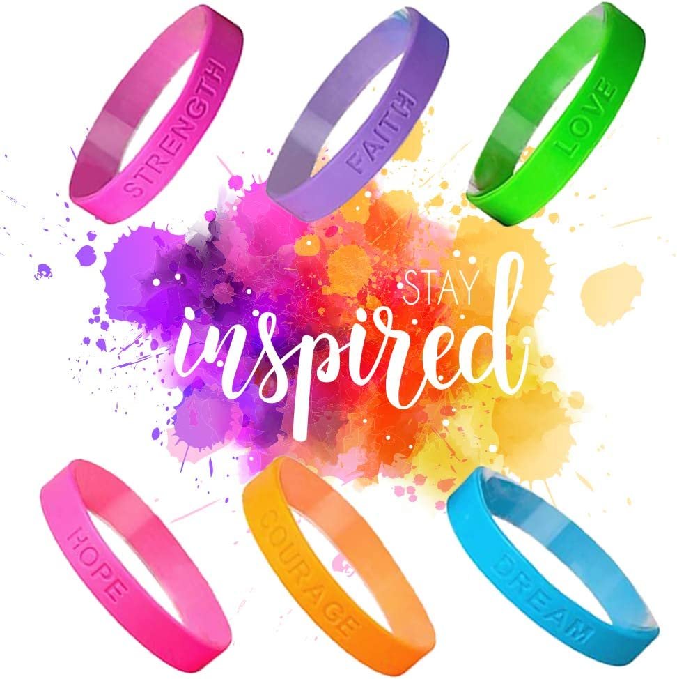 Lot De 10 Bracelets De Motivation Silicone - Cadeaux Positifs Pour Ados, Étudiants & Anniversaires