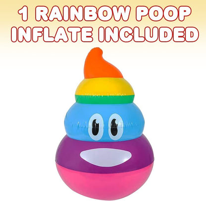 ArtCreativity Rainbow Poop Inflate, Inflatable Poop Emoticon Pool Float, Emoticon Party Decorations and Supplies, 22 Inch Blow-Up Poop Inflate, Fun Prank and Gag Gift for Children and Adults