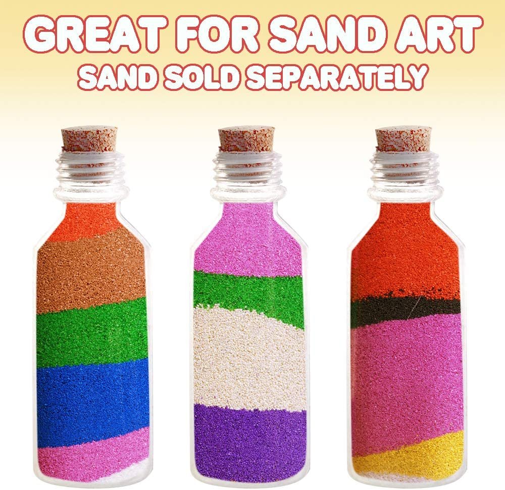 Plastic Sand Art Bottles with Corks - Pack of 12 - 2oz Clear Containers for Sand Art, Message in a Bottle, Wedding Invitations, Fun Arts and Crafts Supplies for Kids - Sand not Included…