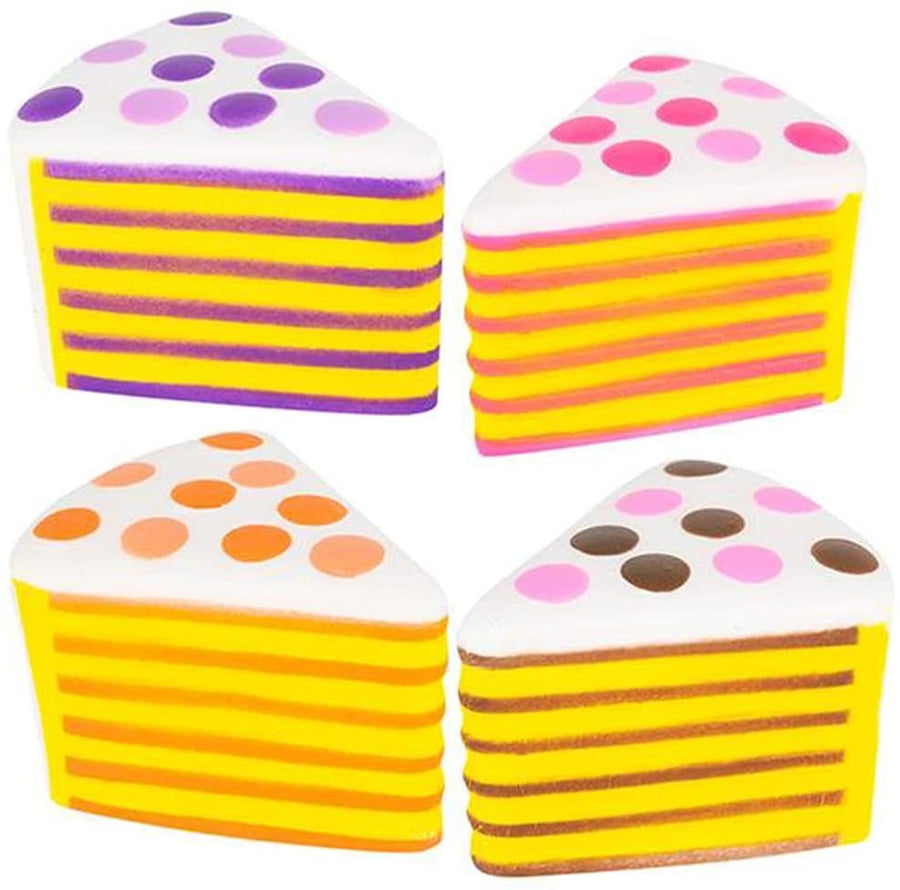 Squish Cake Toys for Kids, Set of 4, Super Soft Slow Rising Squeeze Toys, Stress Relief Sensory Toys for Children, Great Party Favors, Goody Bag Fillers for Girls and Boys