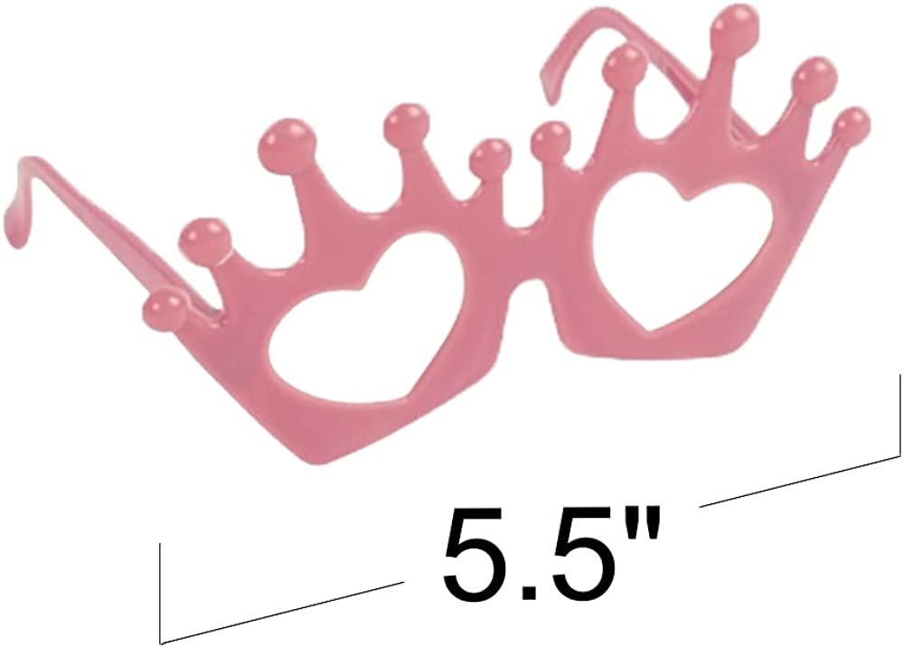 Princess Tiara Glasses, Set of 12, Princess Dress Up Accessories in Purple and Pink, Princess Party Favors for Girls and Boys, Great as Decorations and Pretend Play