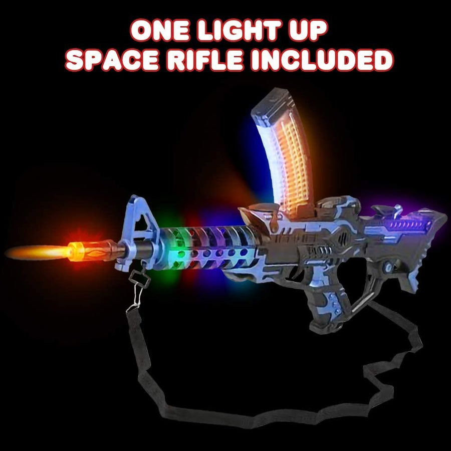 Light Up Space Rifle Toy Gun, Cool LED and Sound Effects, 20.5" Pretend Play Military Submachine Pistol with Batteries Included, Great Gift for Boys and Girls