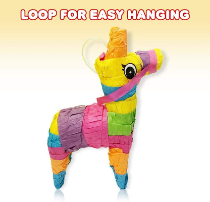 ArtCreativity Mini Donkey Piñatas - Set of 3 - Colorful Birthday Party Decorations - Small Miniature Piñata Decor for Feliz Navidad, Cinco de Mayo, Taco Fiesta - Mexican-Themed Party Supplies