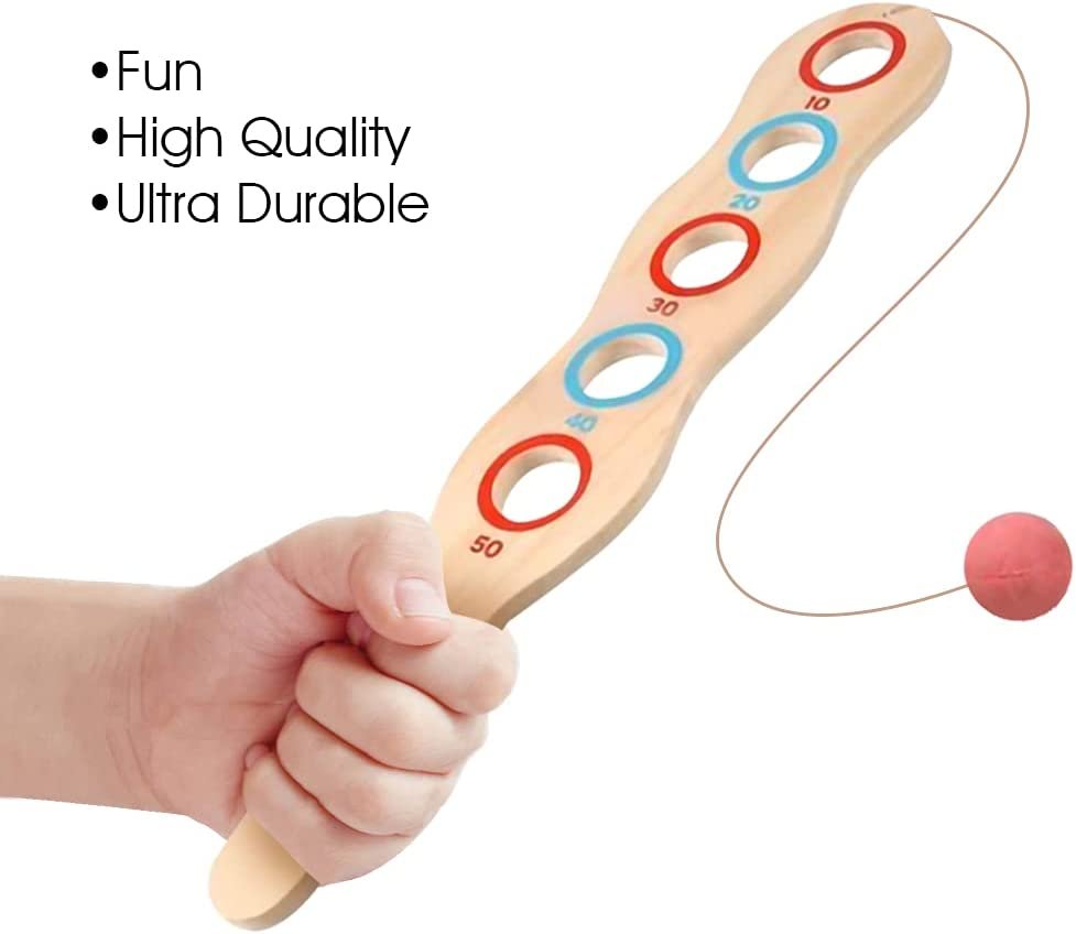 Wood Paddle Toy with Red Ball on String, Set of 2, Beach and Backyard · Art  Creativity