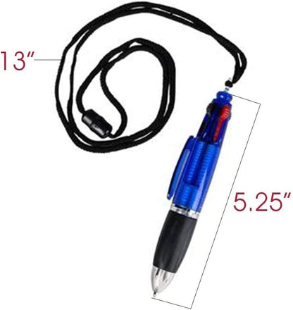 ArtCreativity Shuttle Pen Necklace for Kids, Set of 12, Cool Pens with 4 Ink Colors in Each, Back to School Stationery Supplies, Birthday Party Favors, Stocking Stuffers, Classroom Teacher Rewards