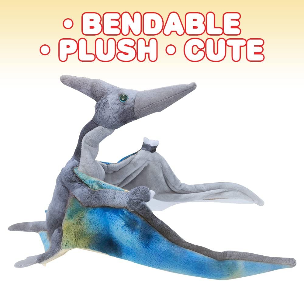 Pteranodon Plush Toy, 1PC, Soft Stuffed Dinosaur Toy for Kids, Cool Dinosaur Party Décor, Toy Pteranodon with Moveable Wings and Neck, Dinosaur Party Supplies, Great Gift Idea