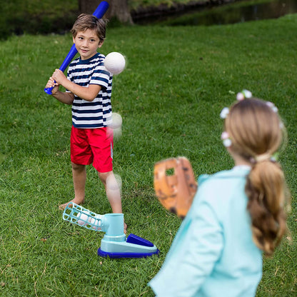ArtCreativity Baseball Pitching Machine for Kids, Baseball Batting Machine Toy with Collapsible Bat, 3 Balls, and Pitching Unit, Baseball Pitching Trainer for Batting Practice, Outdoor Fun