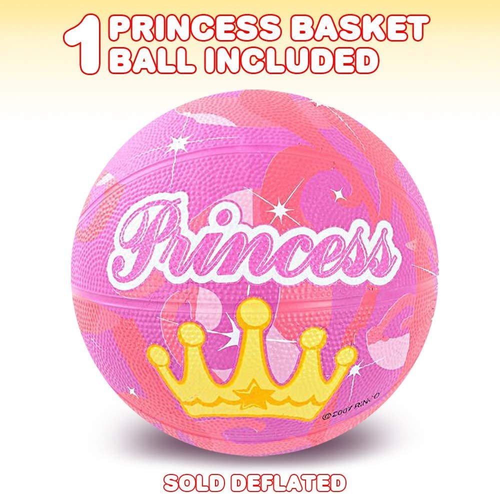 ArtCreativity Mini Princess Basketball for Kids, Cute Princess Gift for Girls, Princess Birthday Party Favors, Goodie Bag Filler, Game Prize, Rubber Princess Ball - Sold Deflated