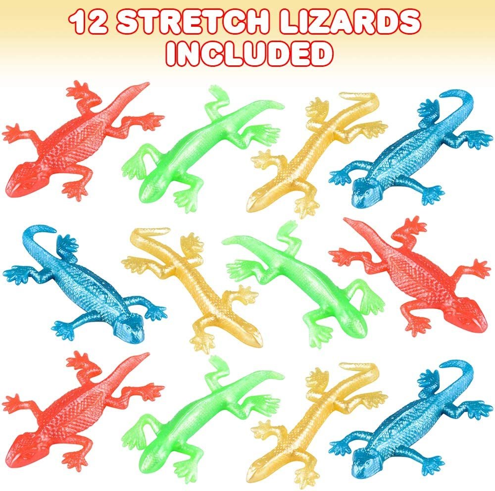 Stretchy Lizard Fidget Toys, Pack of 12, Stress Relief Fidgeting