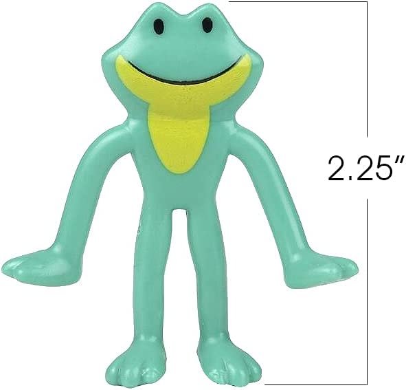 Mini Bendable Frog Assortment, Set of 48 Flexible Figures in Assorted Colors, Birthday Party Favors for Boys & Girls, Stress Relief Fidget Toys, Goody Bag Fillers for Kids