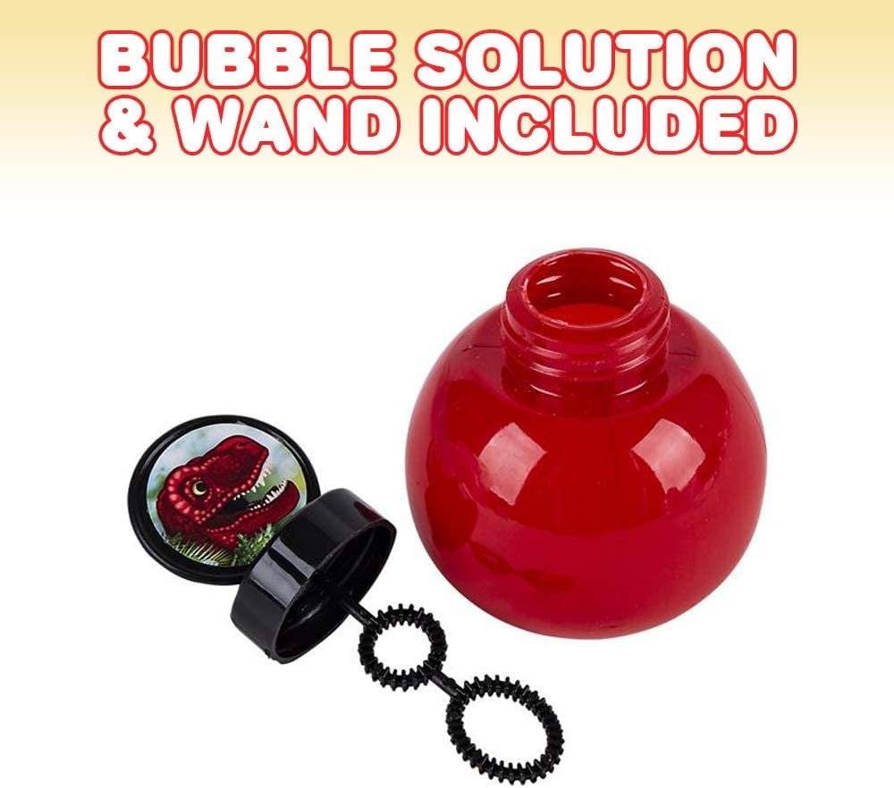 Light Up T-Rex Bubble Blower Wand - 11.5" Illuminating Bubble Blower with Thrilling LED Effects for Kids, Batteries and Bubble Fluid Included, Great Gift Idea, Party Favor