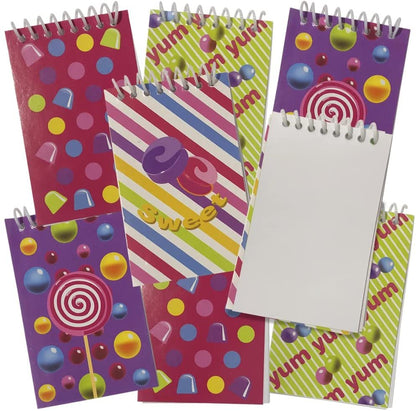 ArtCreativity Mini Candy Notebooks, Set of 8, Fun Theme Spiral Notepads, Cute Stationery Supplies for School and Office, Candy-Themed Birthday Party Favors, Goodie Bag Fillers for Kids