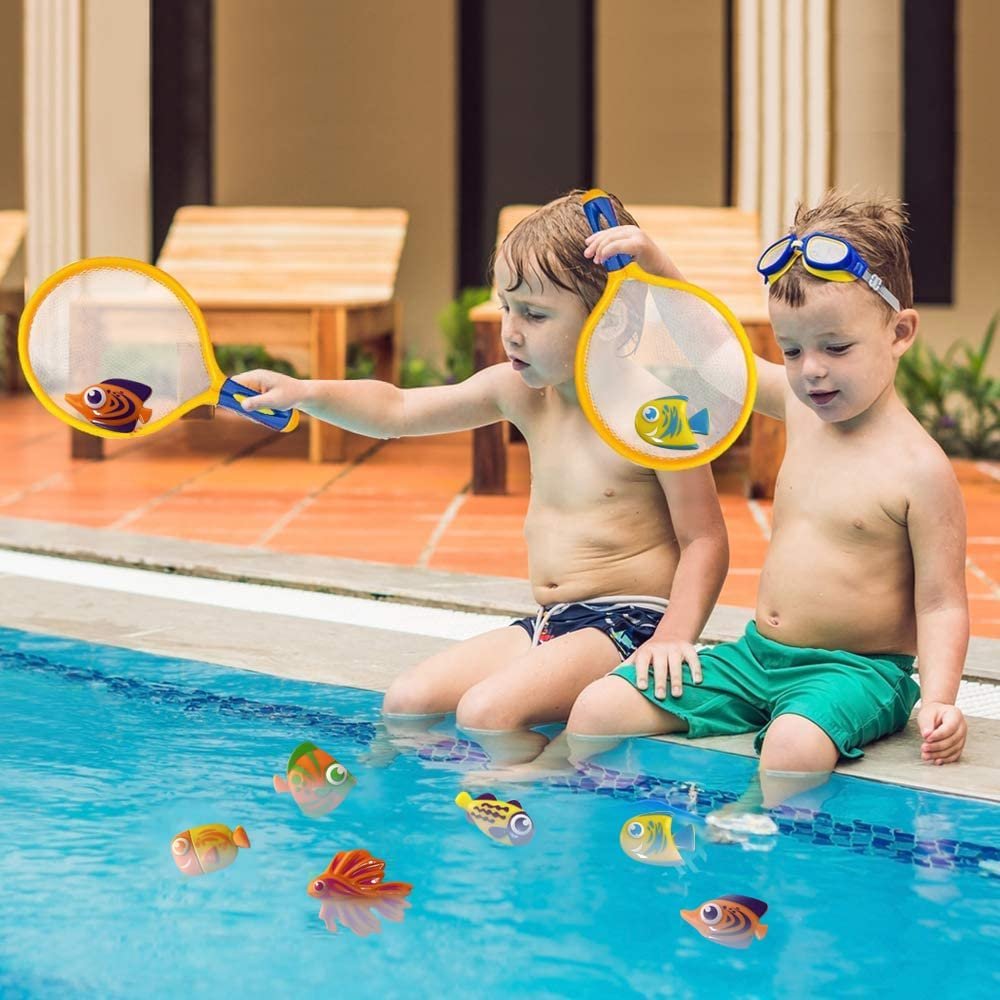 Pool Diving Game for Kids, Underwater Fishing Set with 8 Torpedo