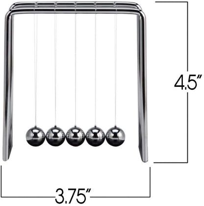 ArtCreativity Newton’s Cradle - Stainless Steel Office Desk Decoration Metal Desk Toy with Reflective Finish - Fun Educational Science Learning Aid - Best Gift for Kids and Adults
