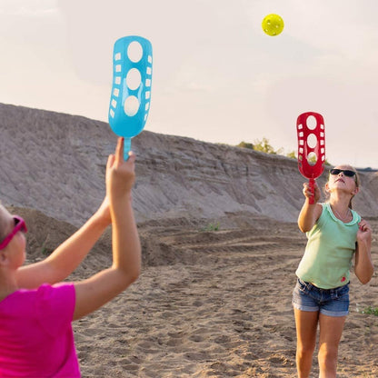 ArtCreativity Set of 4 Sports Outdoor Games Set with Light-Up Catch Game, Scoop and Toss, Wooden Boomerang, and Beach Paddle Set, Backyard Toys and Summer Activities for Kids