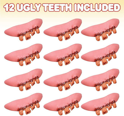 ArtCreativity Fake Ugly Front Teeth for Halloween Costume - Bulk Pack of 12 - Gnarly Scary Gag Teeth Props for Kids and Adults, Soft Vinyl, Best for Halloween Party Favors, Treats, Décor, Goodie Bags