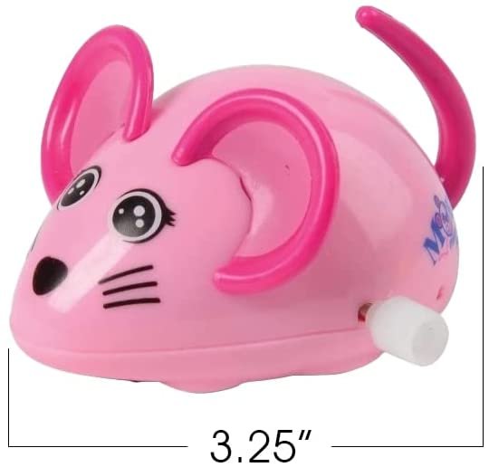 Wind Up Mice, Set of 12, Wind Up Mouse Toys for Kids in Assorted Colors, Wind Up Toys with Moving Tails and Wheels, Classic Birthday Party Favors, Gag Toys for Kids and Adults