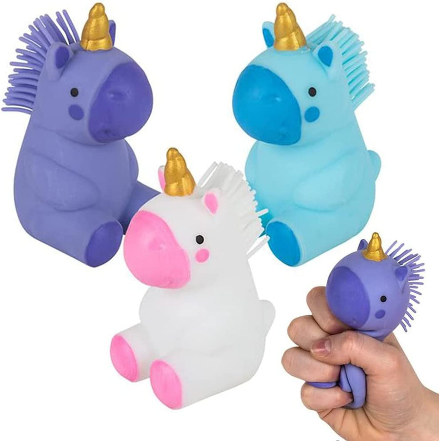 Puffer Unicorn Toys for Kids, Set of 3, Fidget Toys for Girls and Boys, Unicorn Party Supplies, Cute Goodie Bag Fillers and Party Favors, Stress Relief Toys for Children, 3 Colors