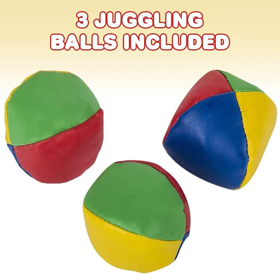 Juggling Balls Set for Beginners, Set of 3, Durable Juggle Ball Kit, Soft Easy Juggle Balls for Kids - Multicolored