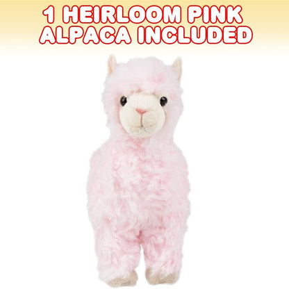 ArtCreativity Pink Alpaca Plush Toy, 1PC, Stuffed Alpaca Stuffed Toy for Kids, Soft and Cuddly Animal Plush with Hard Plastic Eyes, Cute Valentines Day Gift for Her, Bedroom or Nursery Décor