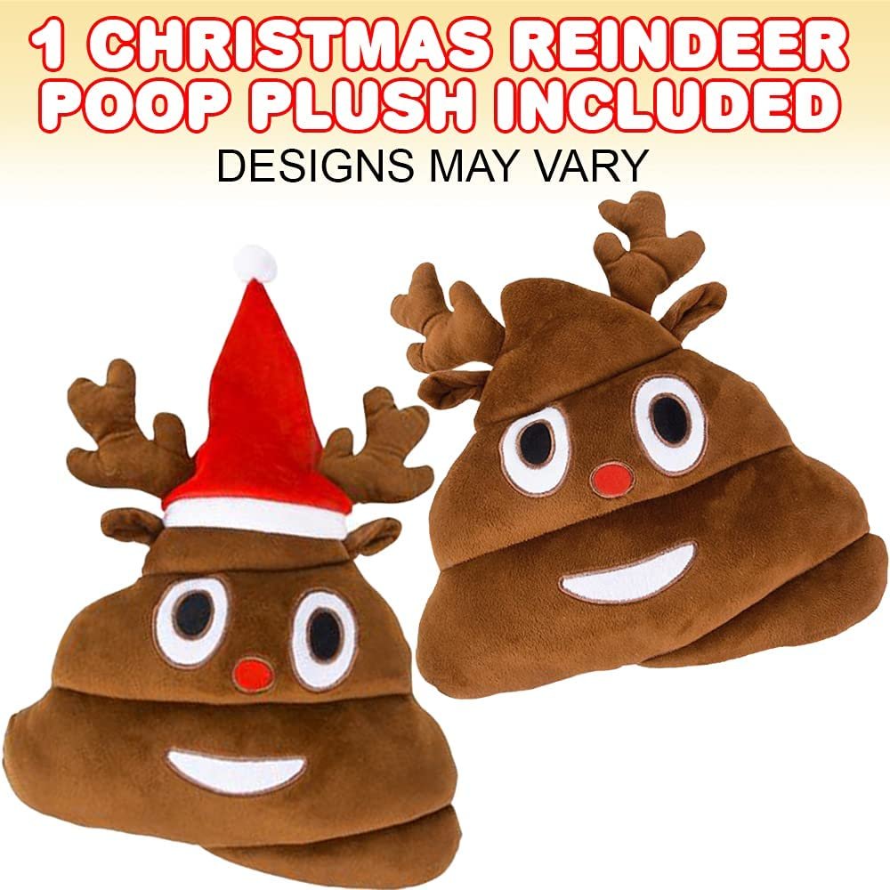 ArtCreativity Christmas Reindeer Poop Plush Toy, 1pc, Soft Stuffed Christmas Toy with a Hilarious Design, Holiday Gag Gift, Christmas Stocking Stuffers and Party Favors for Kids and Adults