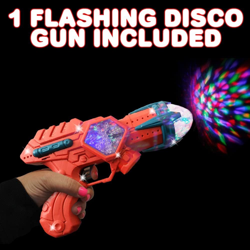 Flashing Disco Gun, 1 Piece, Light Up Toy Gun for Kids with Sound and Spinning LEDs, Musical Toy Gun Pistol for Boys and Girls, Rave Accessories for Adults and Gift for Kids