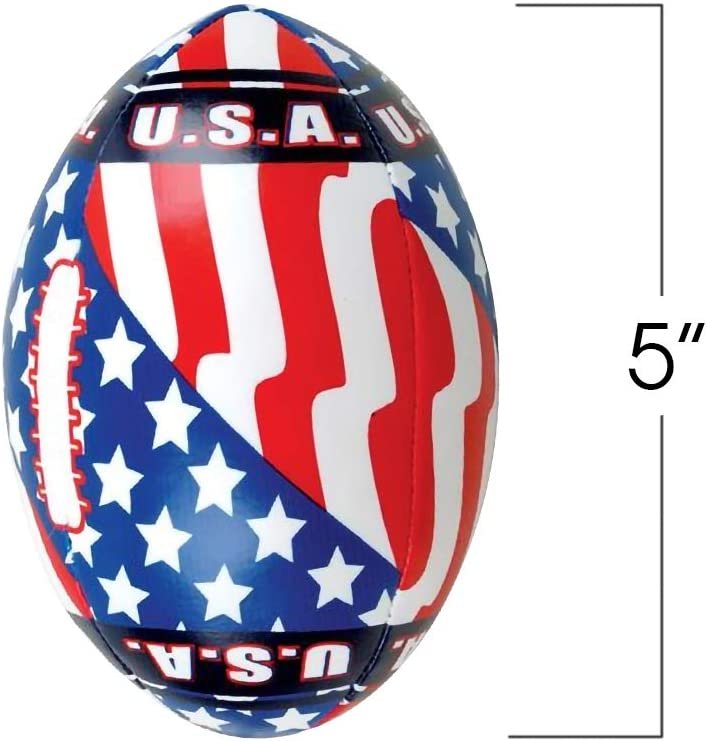 Soft Stuff US Flag Footballs, Set of 6, Mini 5" Stuffed American Flag Footballs, 4th of July Party Favors and Decorations, Patriotic Supplies for Memorial and Independence Day