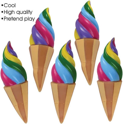 ArtCreativity Ice Cream Vinyl Toys, Set of 12, Colorful Vinyl Ice Cream Cones for Kids, Party Favors for Boys and Girls, Party Dessert Table Decorations, Unique Bath Tub Toys for Children