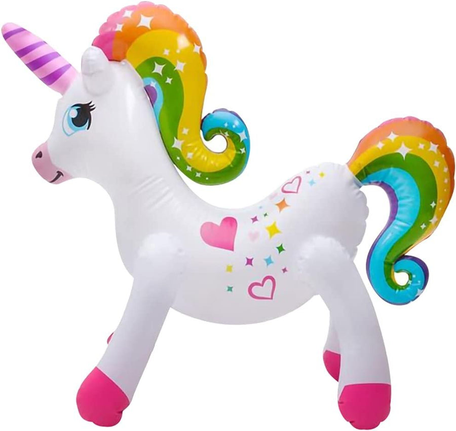 Rainbow Unicorn Inflate, Blow-Up Unicorn Inflate for Birthday Party Favors, Unicorn Party Decorations and Supplies, Pool Party Float, and Game Prize for Kids