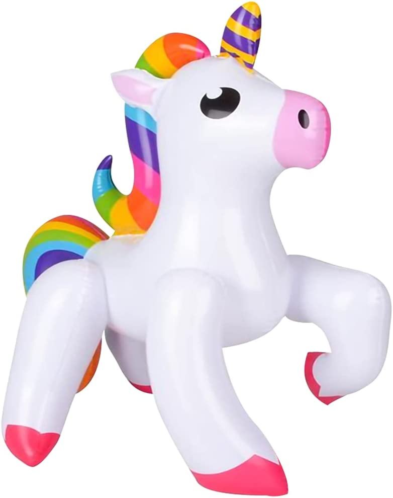 ArtCreativity Inflatable Unicorn, Blow-Up Unicorn Inflate for Birthday Party Favors, Unicorn Party Decorations and Supplies, Pool Party Float, and Game Prize for Kids