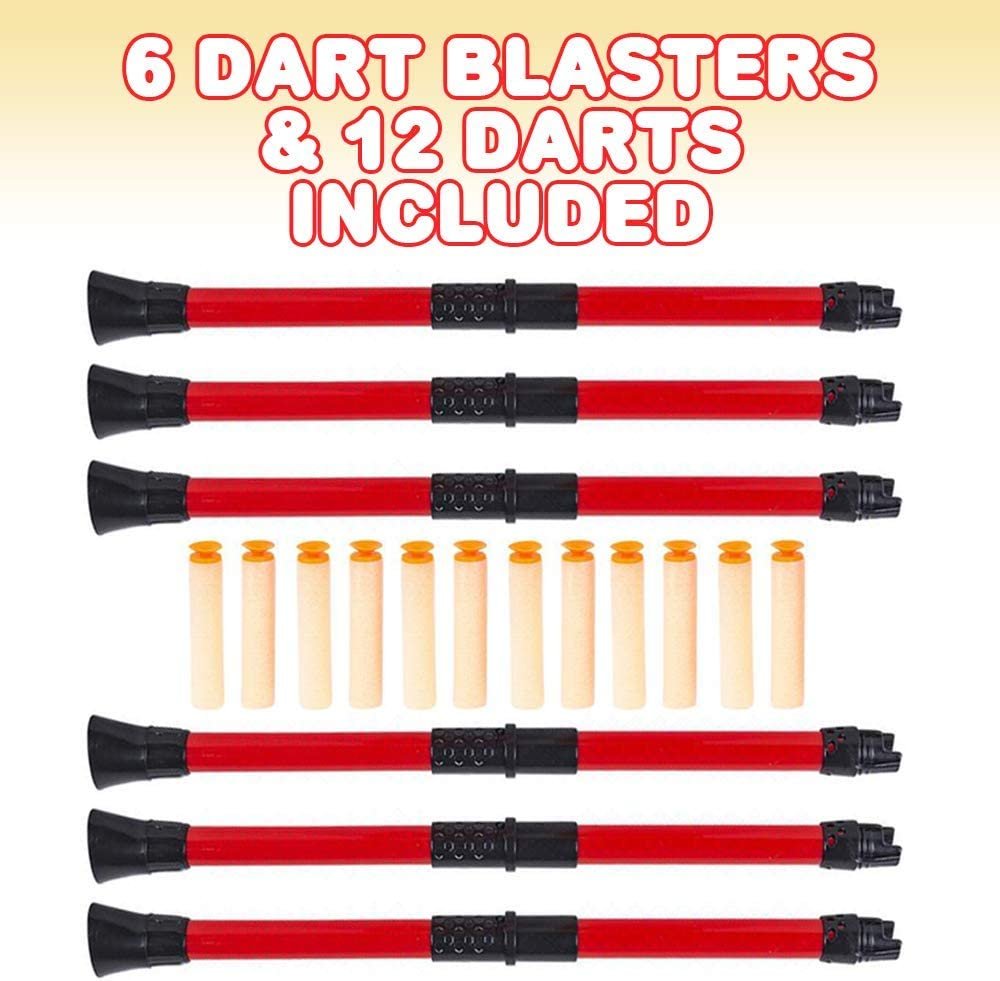 Ninja Blow Darts, Set of 6 Blasters with 2 Darts Each, Ninja Toys for Kids, Fun Halloween Costume Accessories, Best Ninja Birthday Party Favors, Blowdart Goodie Bag Fillers