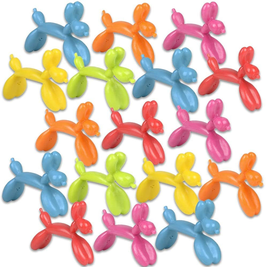 Mini Bendable Dog Assortment, Set of 48 Flexible Figures in Assorted Colors, Birthday Party Favors for Boys & Girls, Stress Relief Fidget Toys, Goody Bag Fillers for Kids