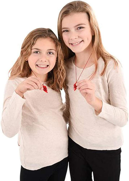 ArtCreativity Half Heart BFF Necklaces, Set of 12, Includes 2 Halves of Broken Heart, Great Friendship Gifts, Birthday Party Favors for Boys and Girls, Kids’ Stocking Stuffers, Blue & Red, 2Pc Toy