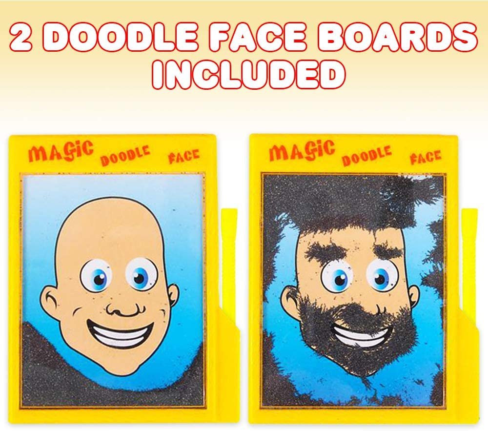 Doodle Face Boards for Kids, Set of 2, Magnet Art Activity for Boys and Girls, Mess-Free Art Toys for Children, Unique Party Favors and Gifts, Create the Perfect Hairdo with Magnets