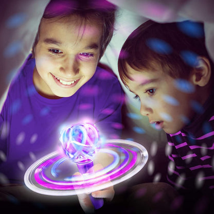 ArtCreativity Light Up Galaxy Orbiter Wand - 9 Inch LED Electronic Spin Toy for Kids with Batteries Included - Great Gift Idea for Boys, Girls, Toddlers - Fun Birthday Party Favor, Carnival Prize