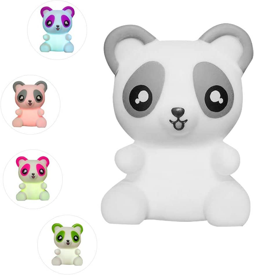 Color Changing Panda LED Lamp, Night Light Cycles Through Awesome Colors, Battery-Operated Decorative Light for Kids, Bedroom Decor Nightlight for Boys and Girls