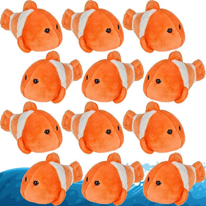 ArtCreativity Clown Fish Toys for Kids, Set of 12, Clownfish Plush Toys, Stuffed Animal Toys, Under-The-Sea Party Favors, Cute Nursery Decorations, Aquatic Party Supplies, Pretend Play Toys