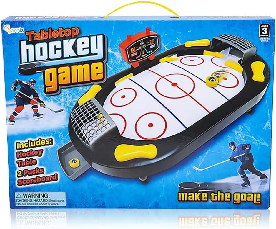 Tabletop Mini Ice Hockey Game, Includes 2 Goals, 2 Sticks, and 2
