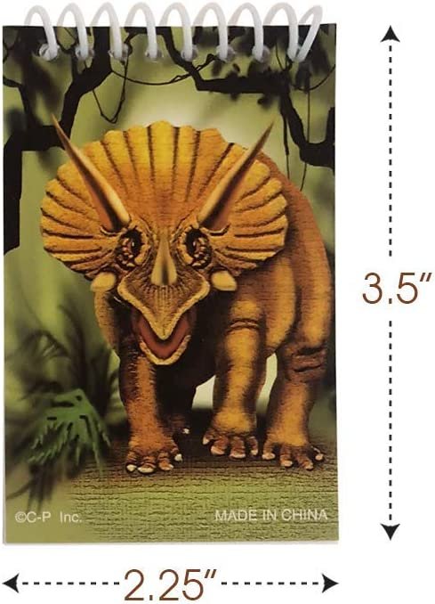 Mini Dinosaur Notebooks, Pack of 16, Small Spiral Notepads with Dino-Themed Covers, Cute Stationery Supplies for School and Office, Fun Birthday Party Favors, Goodie Bag Fillers for Kids
