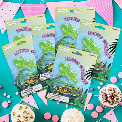ArtCreativity Sticky Lizard Grabbers, Set of 6, Lizard Toys for Kids That Stick on Walls, Flinging Toys for Boys and Girls, Reptile Party Favors, Classroom Prizes, and Pinata Filler Toys