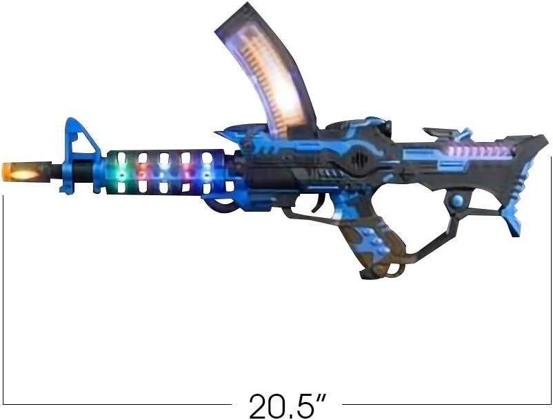 ArtCreativity Light Up Space Rifle Toy Gun, Cool LED and Sound Effects, 20.5 Inch Pretend Play Military Submachine Pistol with Batteries Included, Great Gift for Boys and Girls
