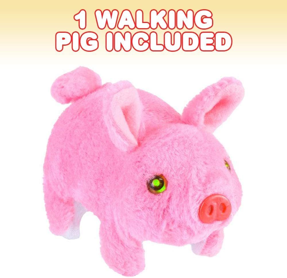 Walking Pig Toy That Oinks, Wiggles, and Lights Up, Battery Operated Oinking Piggy with Moving Tail and Nose, Interactive Piglet Pet Toy for Kids, Best Gift for Boys and Girls