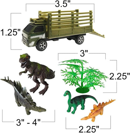 ArtCreativity Dinosaur Cruising Playset for Kids, 6-Piece Set, Includes Truck, Tree and 4 Dino Figurines, Cool Dinosaur Toys for Boys and Girls, Best Christmas or Birthday Gift for Children