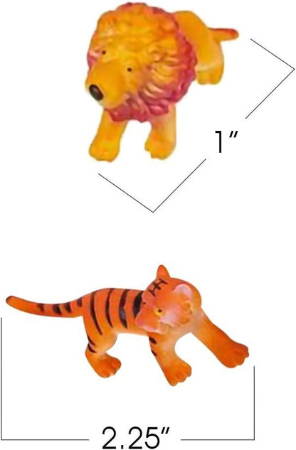 ArtCreativity Safari Figures Assortment in Mesh Bag, Set of 12 Mini Animal Figurines in Assorted Designs, Fun Bath Water Playset for Kids, Party Favors for Boys and Girls